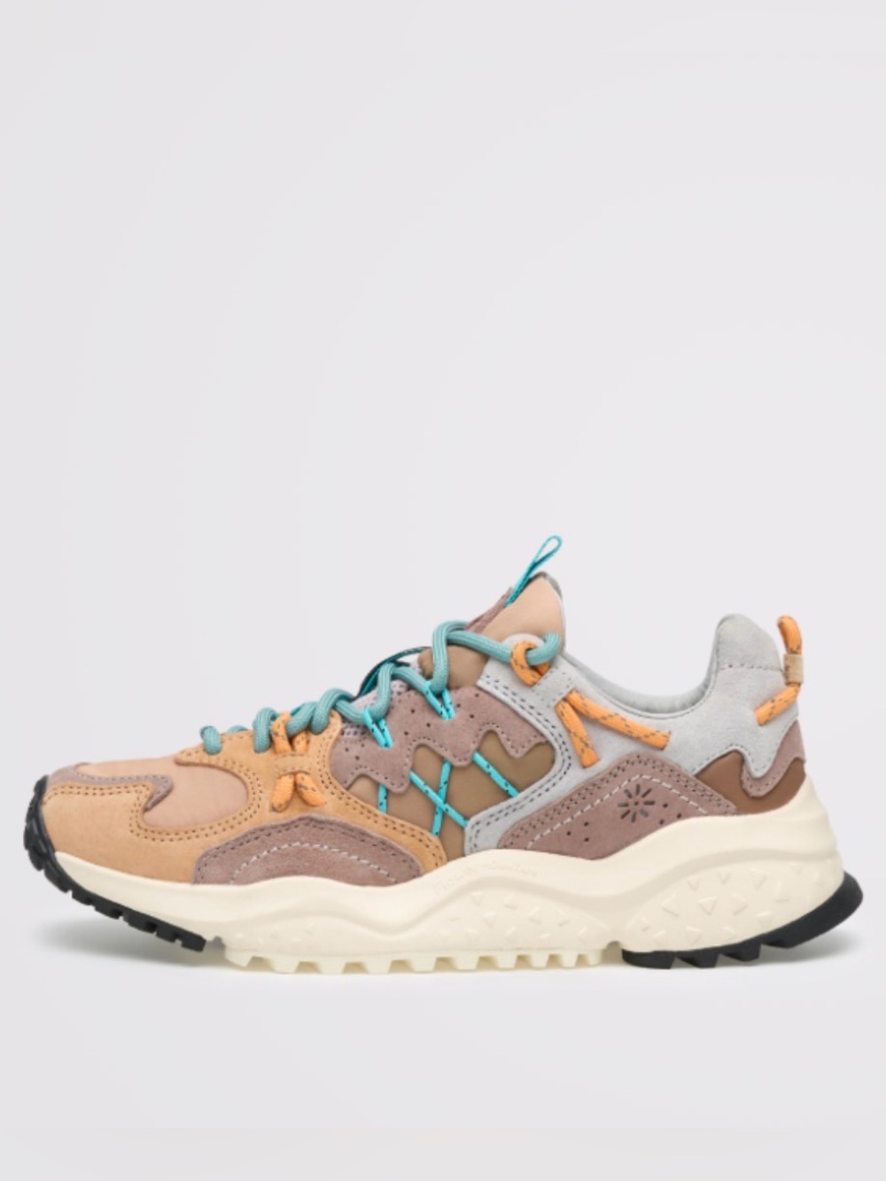 NWT Flower Mountain YAMABUSHI WOMAN Suede and fabric sneakers - Sand-Dove grey